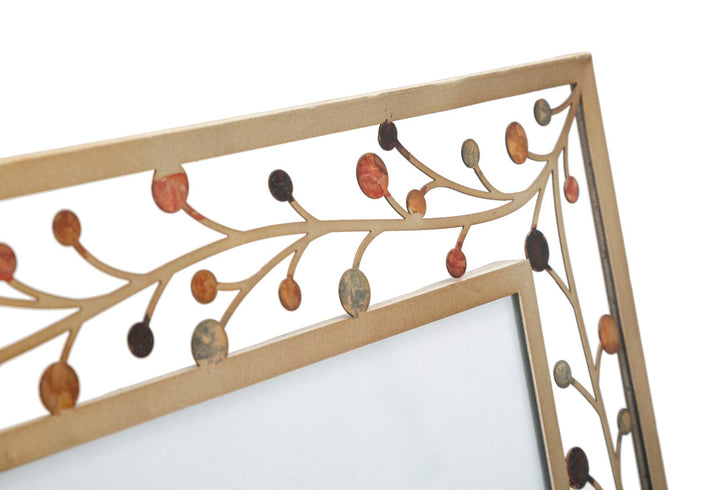 Marco Metálico Dorado Decorado Con Brazos