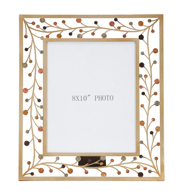 Marco Metálico Dorado Decorado Con Brazos