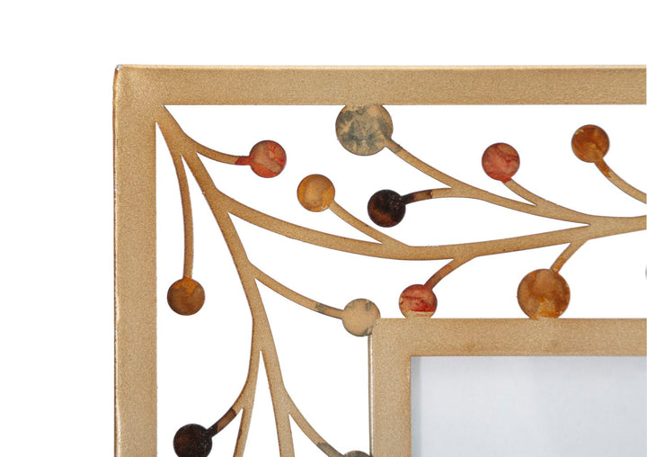 Marco Metálico Dorado Decorado Con Brazos