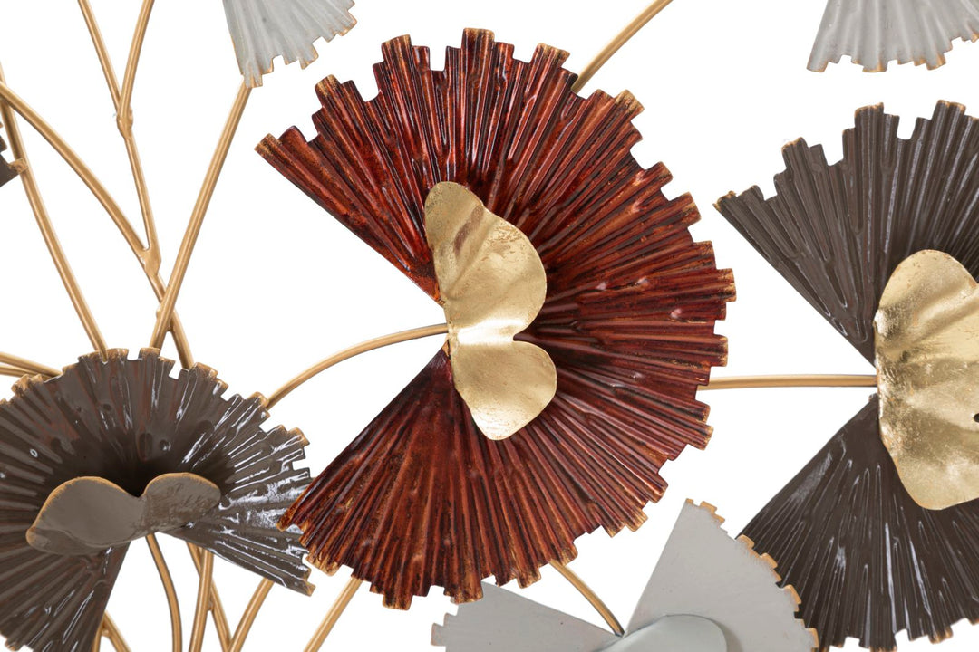 Decoración Pared Metal Floral Madera