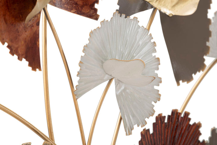 Decoración Pared Metal Floral Madera