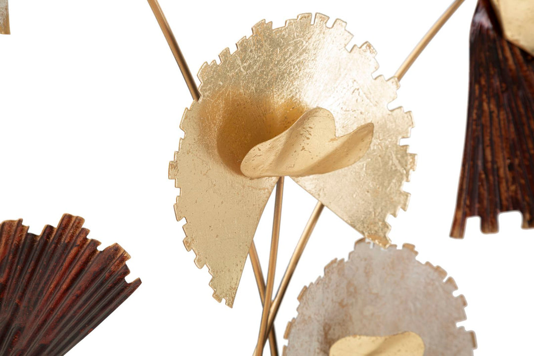 Decoración Pared Metal Floral Marco Redondo