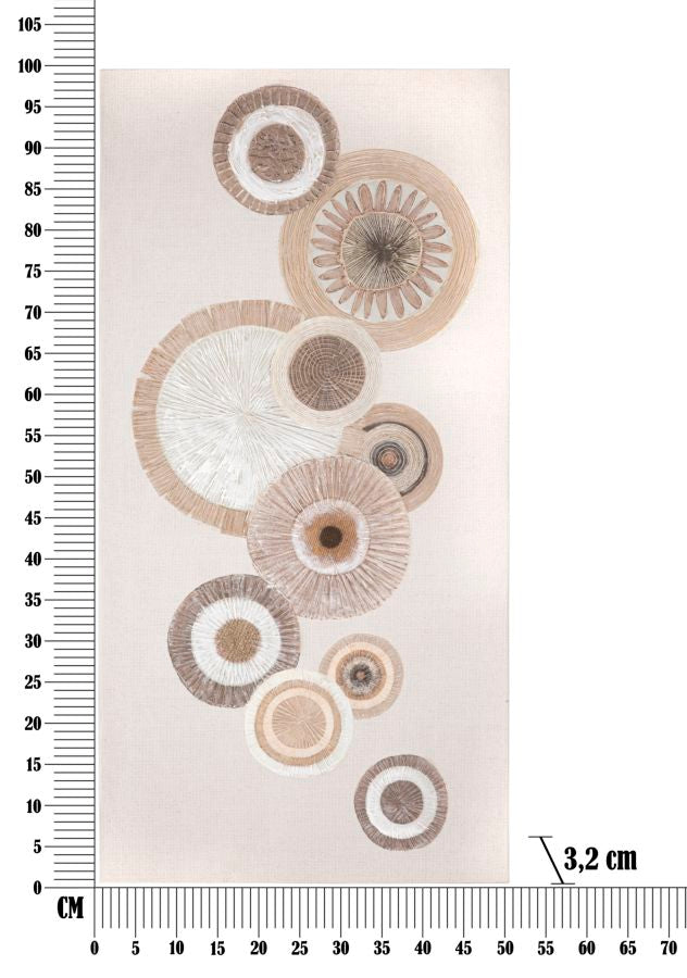 Pintura geométrica de círculos beige