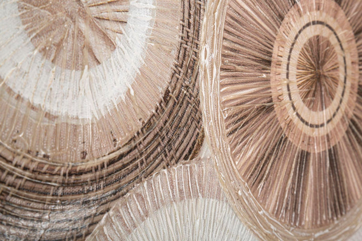 Pintura geométrica de círculos beige