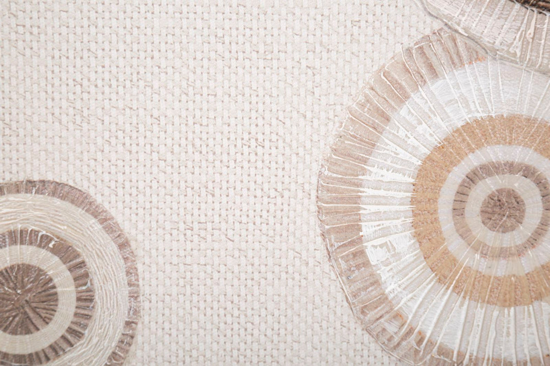 Pintura geométrica de círculos beige