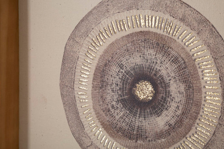 Pintura geométrica de círculos beige