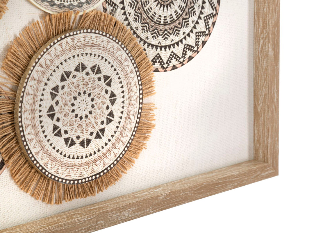 Pintura geométrica de círculos beige