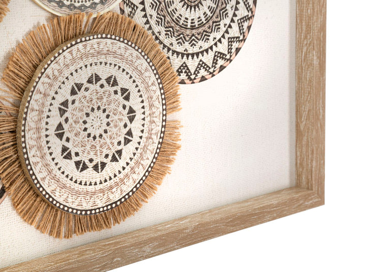 Pintura geométrica de círculos beige