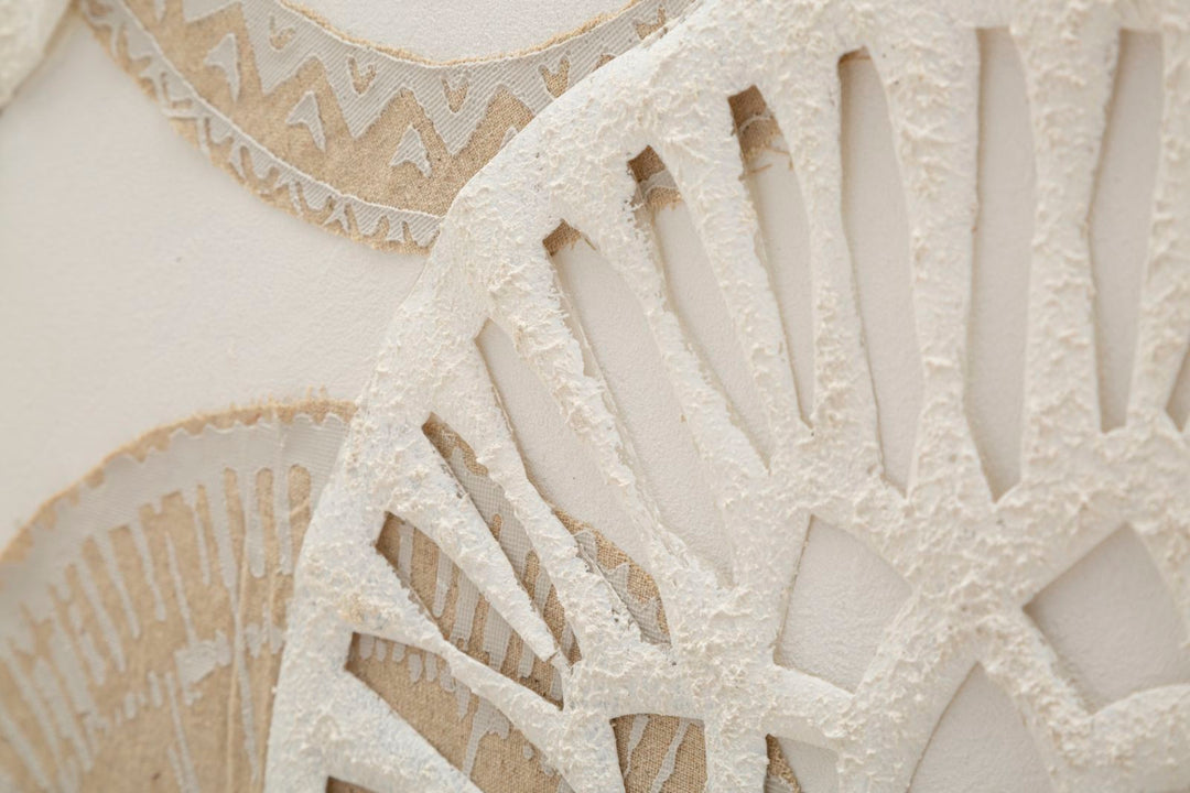 Pintura geométrica de círculos beige