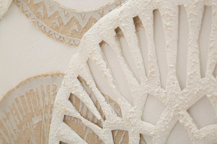 Pintura geométrica de círculos beige