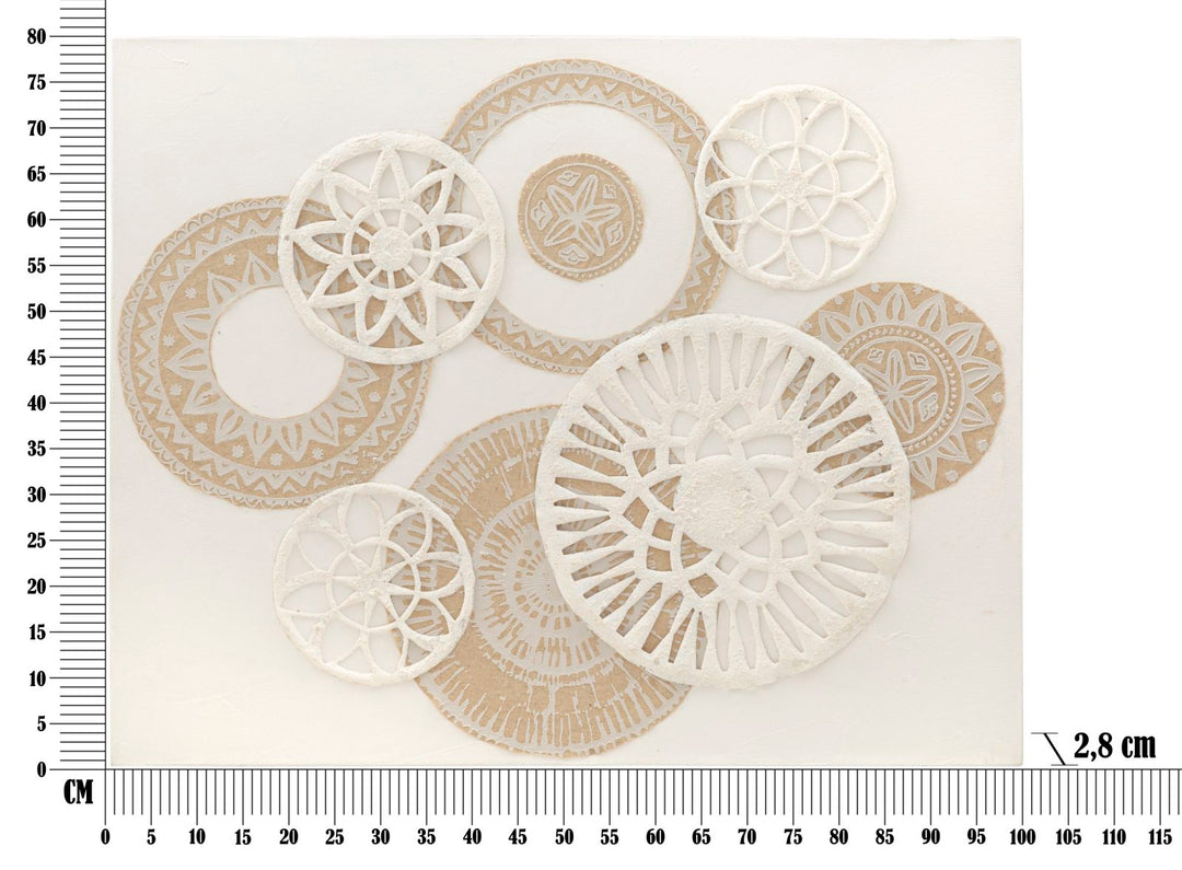 Pintura geométrica de círculos beige