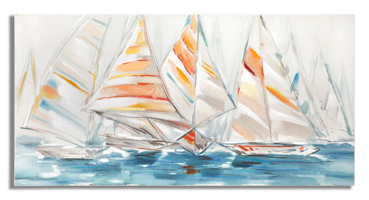 Pintura Abstracta Moderna Barco De Vela