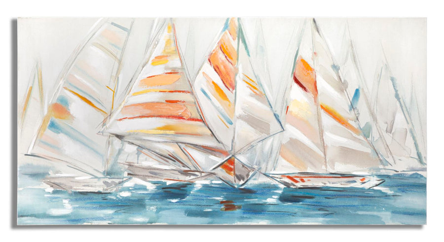 Pintura Abstracta Moderna Barco De Vela
