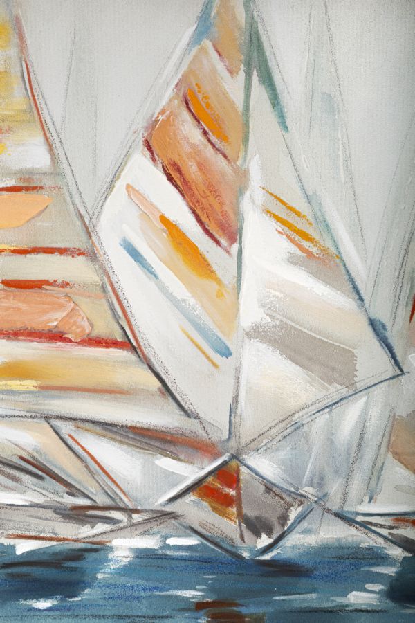 Pintura Abstracta Moderna Barco De Vela