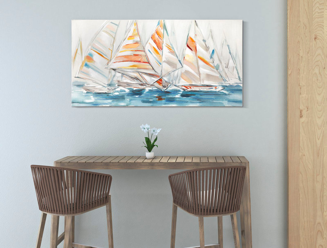 Pintura Abstracta Moderna Barco De Vela