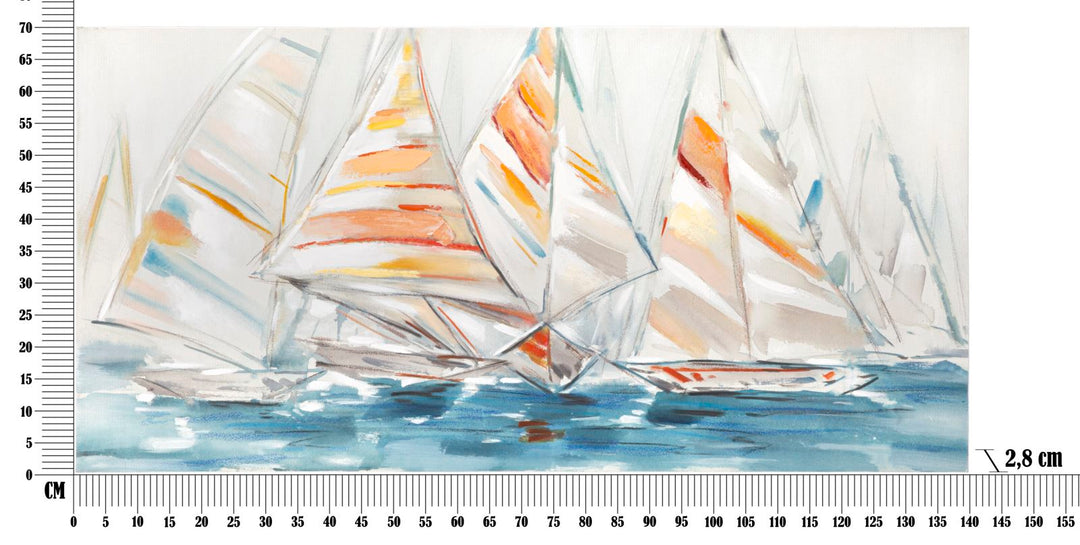 Pintura Abstracta Moderna Barco De Vela