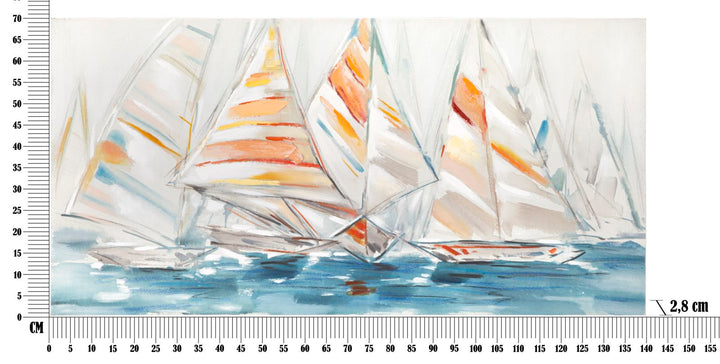 Pintura Abstracta Moderna Barco De Vela