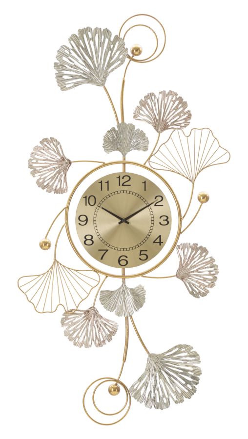 Reloj De Pared De Metal Floral 3D