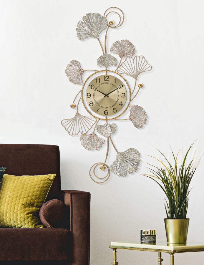 Reloj De Pared De Metal Floral 3D