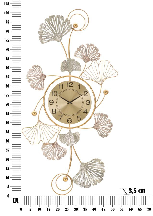 Reloj De Pared De Metal Floral 3D