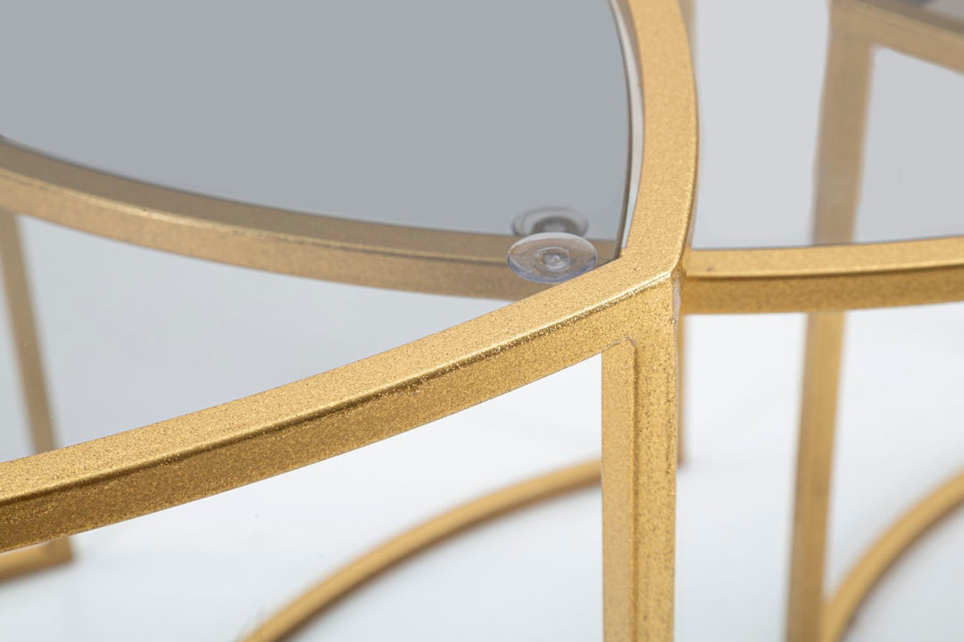 Juego de 3 mesas de centro nido con tapas triangulares – Estilo moderno