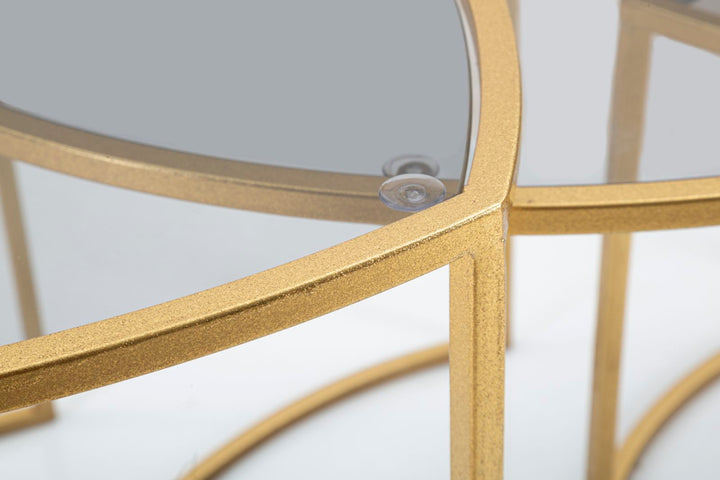 Juego de 3 mesas de centro nido con tapas triangulares – Estilo moderno