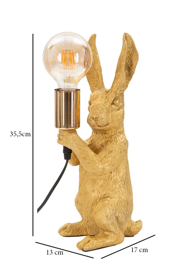 Lámpara de Mesa Conejo Dorado