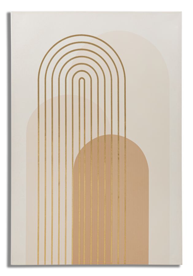 Pintura Abstracta Moderna Geométrica Color Oro