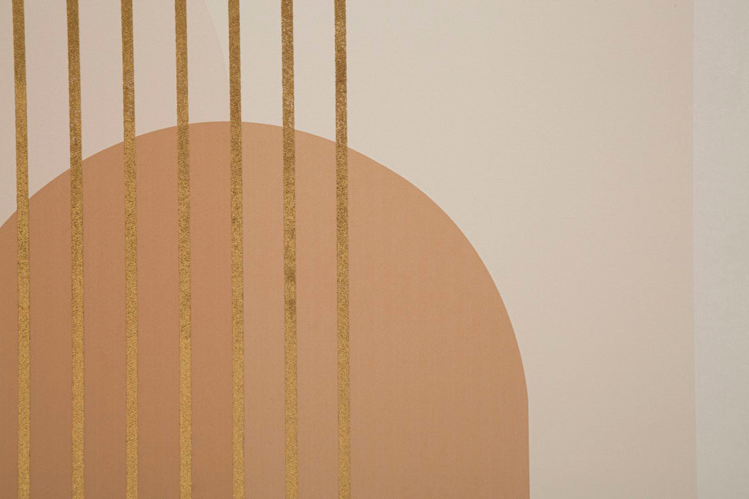 Pintura Abstracta Moderna Geométrica Color Oro