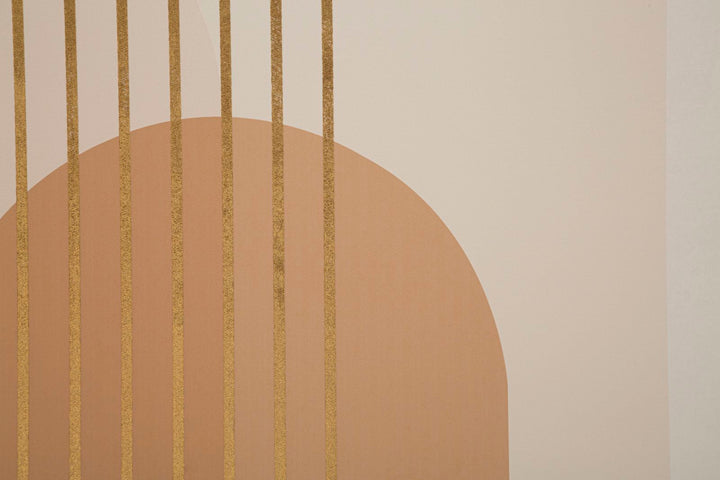 Pintura Abstracta Moderna Geométrica Color Oro