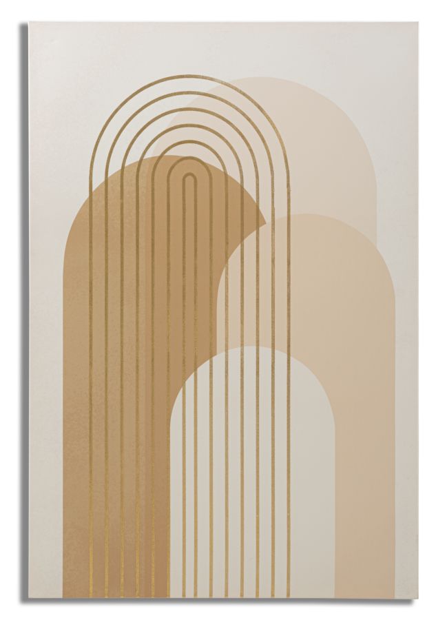 Pintura Abstracta Moderna Geométrica Color Oro