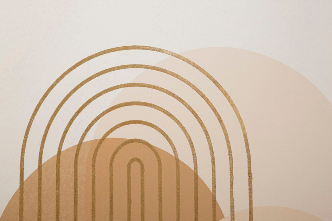 Pintura Abstracta Moderna Geométrica Color Oro