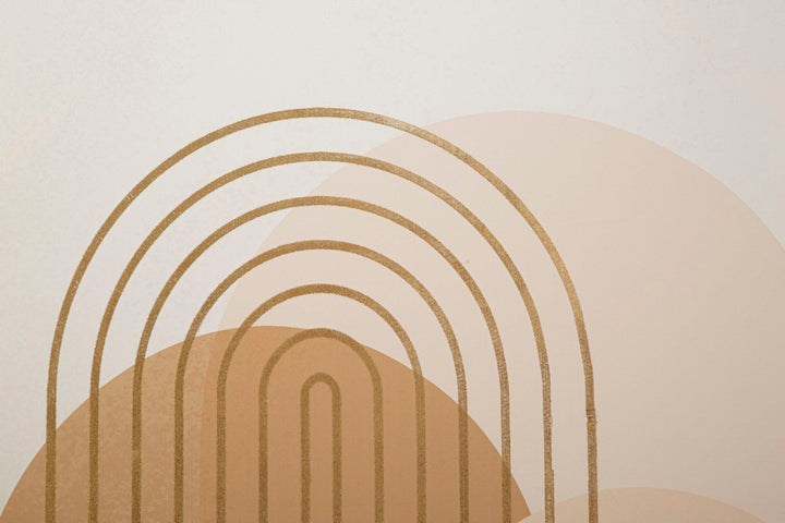 Pintura Abstracta Moderna Geométrica Color Oro