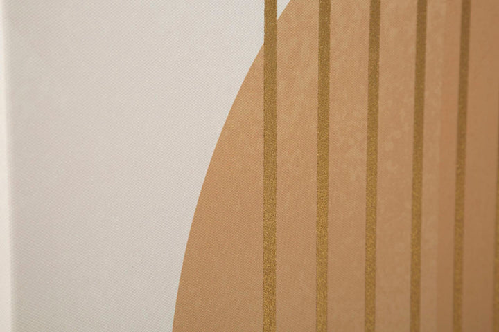 Pintura Abstracta Moderna Geométrica Color Oro