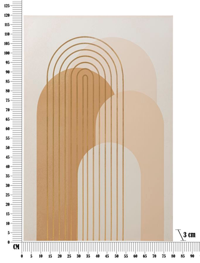 Pintura Abstracta Moderna Geométrica Color Oro