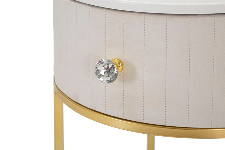 Mesilla Dorada y Blanca con Tapa de Mármol