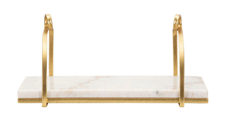 Estanteria de Pared en Metal y Marmol Dorado