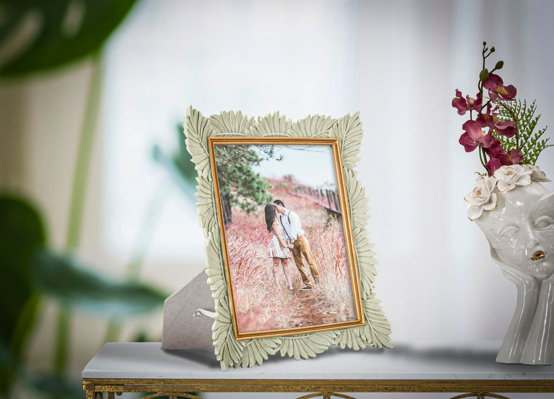 Marco Oro y Blanco Hoja