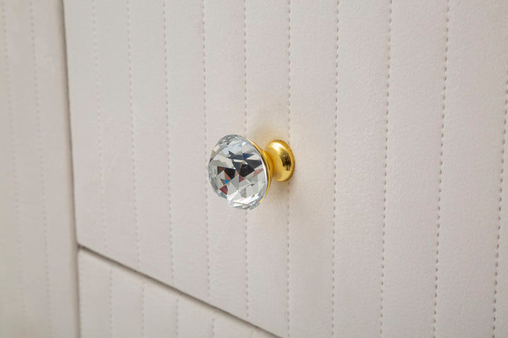 Armario de madera color crema con base dorada – Montpellier almacenaje