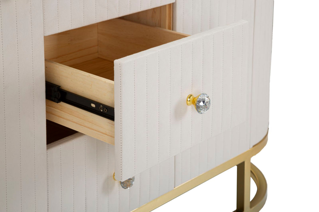 Armario de madera color crema con base dorada – Montpellier almacenaje