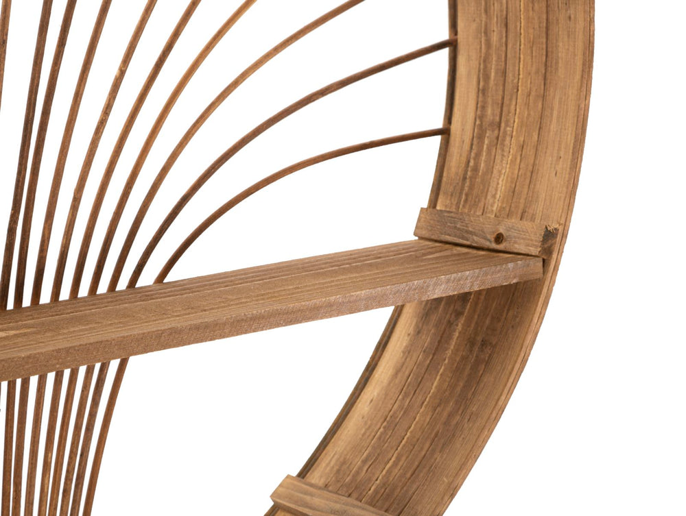 Estante de pared redondo de ratán – Fuji diseño boho moderno
