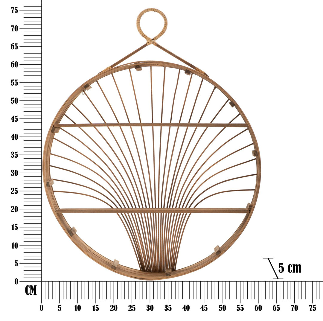 Estante de pared redondo de ratán – Fuji diseño boho moderno