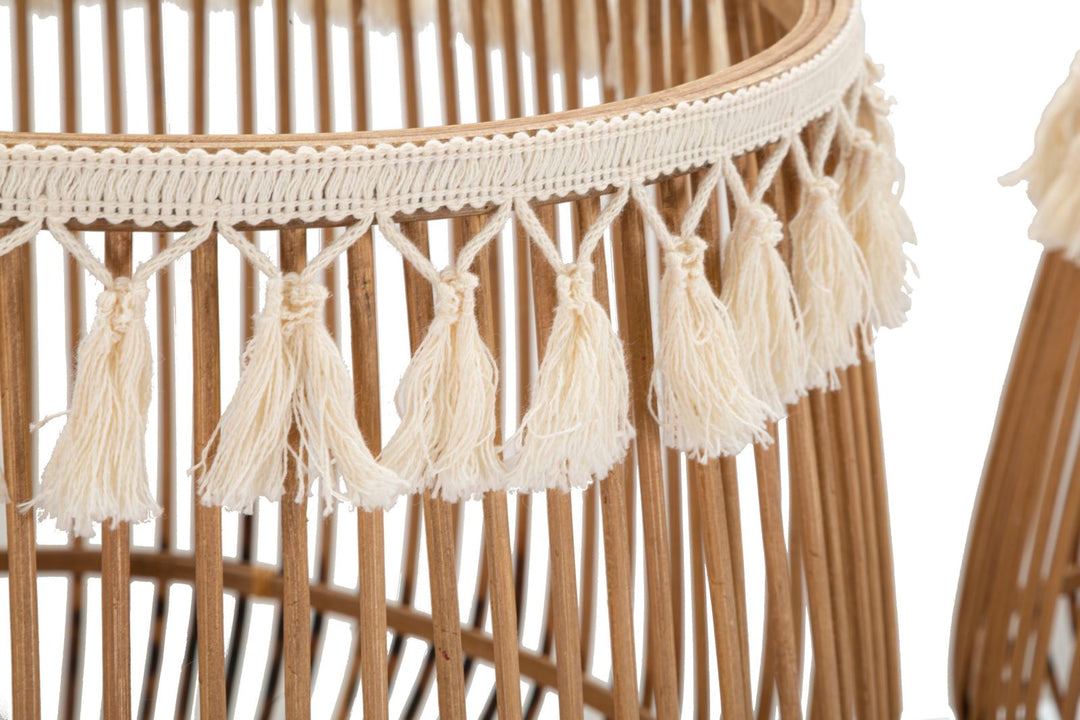 Juego de 2 cestas de almacenaje de ratán – Fuji contenedores decorativos