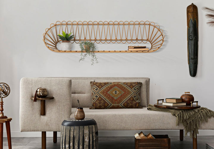 Estante de pared de 2 niveles – Panama almacenaje de ratán