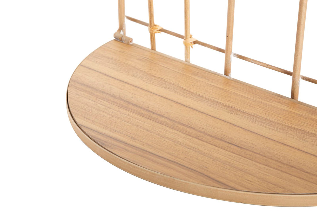 Estante de pared arqueado con estructura de metal dorado – Arch almacenaje decorativo