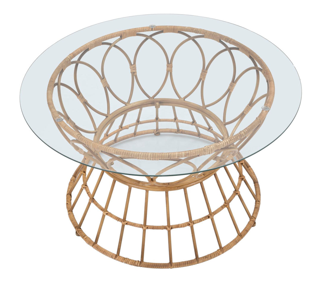 Mesa de centro redonda de ratán – Panama diseño circular