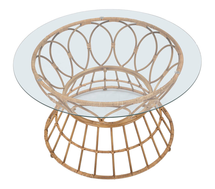 Mesa de centro redonda de ratán – Panama diseño circular
