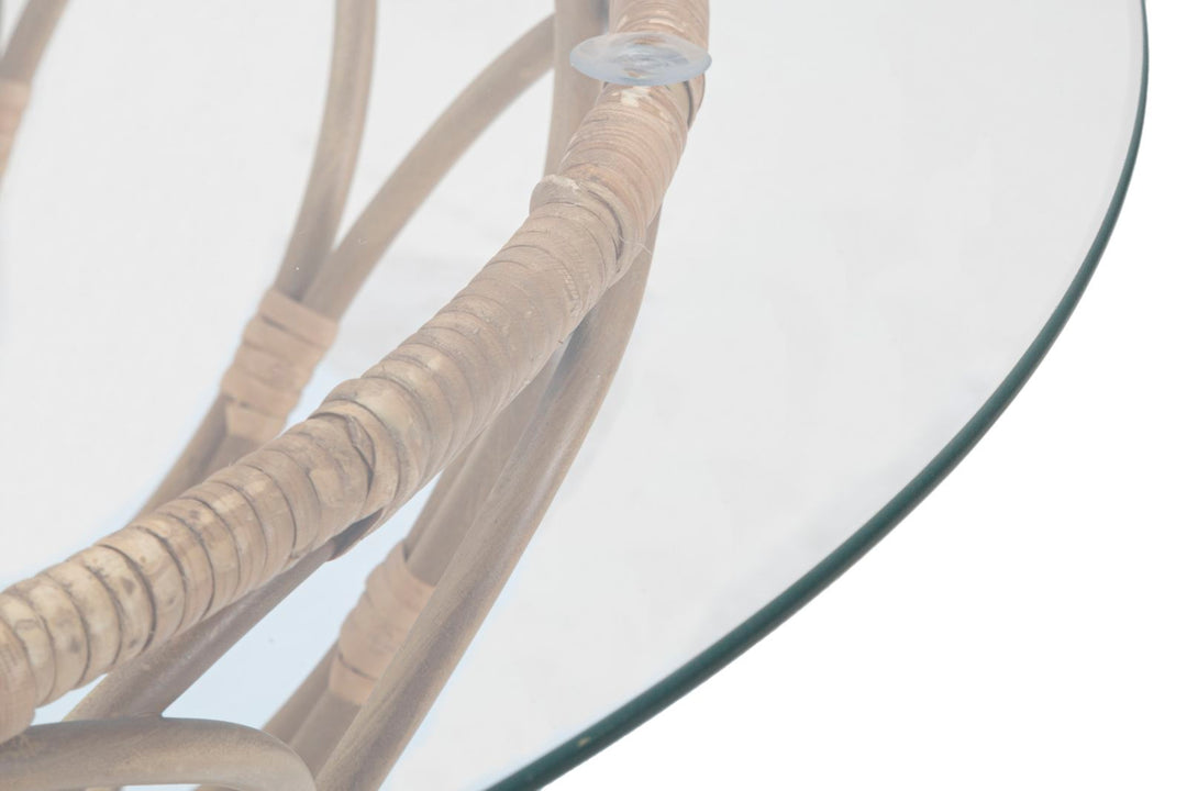 Mesa de centro redonda de ratán – Panama diseño circular