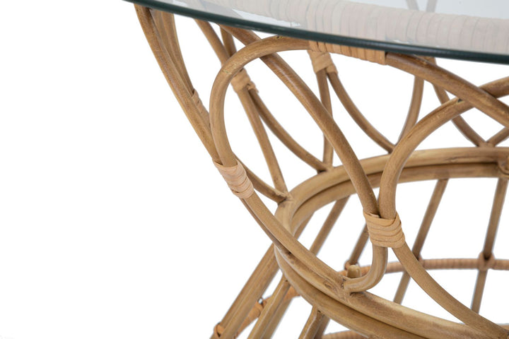 Mesa de centro redonda de ratán – Panama diseño circular