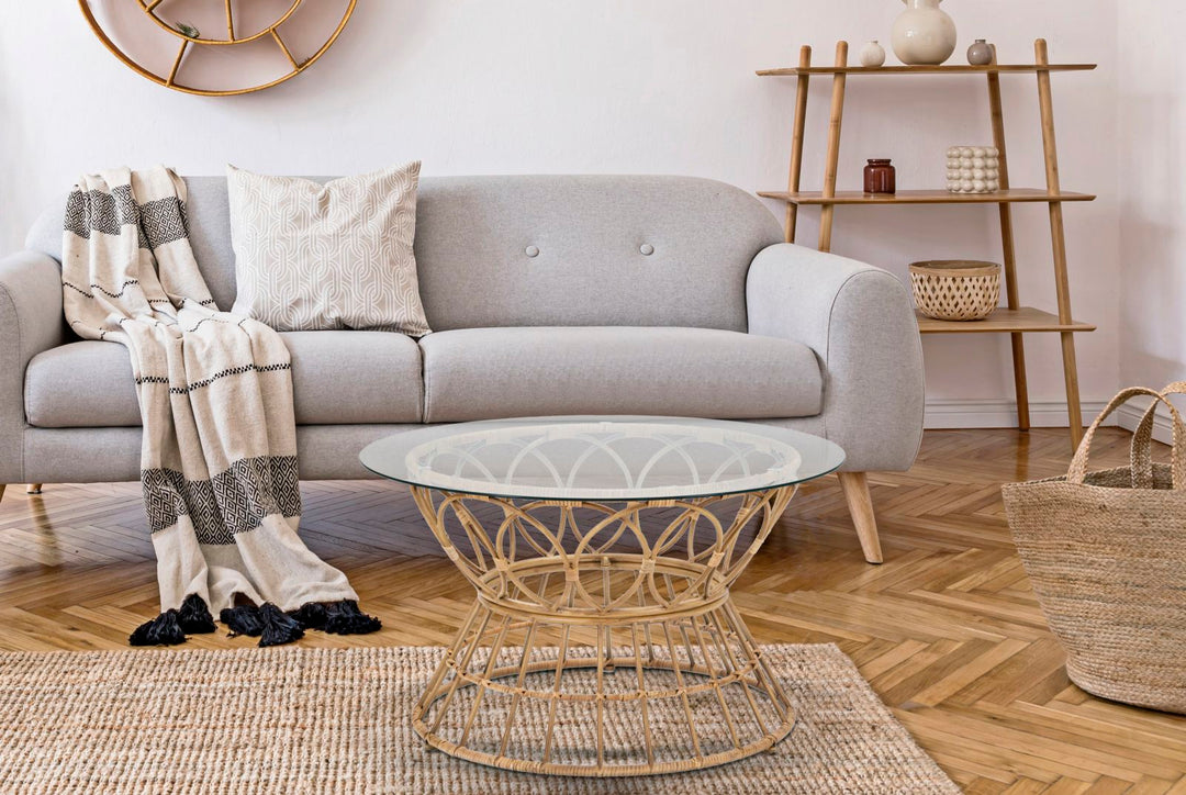 Mesa de centro redonda de ratán – Panama diseño circular